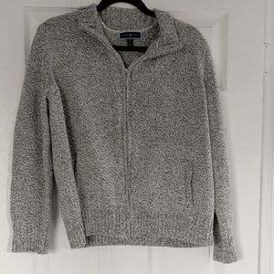 Karen Scott Size L Gray Full-Zip  Sweater